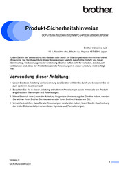 Brother MFC-J650DW Sicherheitshinweise