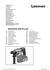 Berner BACRHD BL SDS Plus 18V Originalbetriebsanleitung