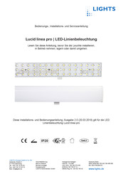 Lights Lucid linea pro Bedienungs-, Installations- Und Serviceanleitung