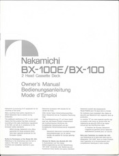Nakamichi BX-100 Bedienungsanleitung