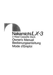Nakamichi LX-3 Bedienungsanleitung