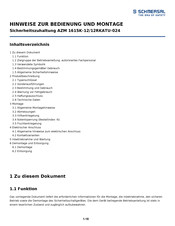 schmersal AZM 161SK-12/12RKATU-024 Hinweise Zur Bedienung