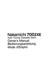 Nakamichi 7OOZXE Bedienungsanleitung