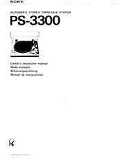 Sony PS-3300 Bedienungsanleitung