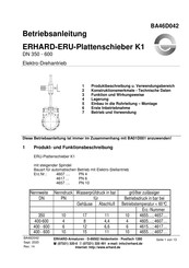 ERHARD ERU K1 Betriebsanleitung