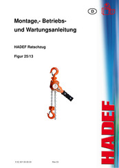 HADEF Figur 25/13 Montage-, Betriebs- Und Wartungsanleitung