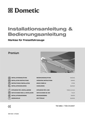 Dometic Premium Installationsanleitung, Bedienungsanleitung