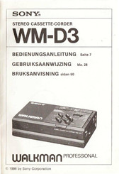 Sony WALKMAN PROFESSIONAL WM-D3 Bedienungsanleitung