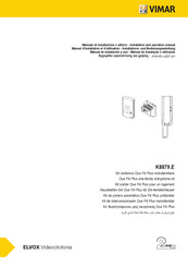 Vimar K8879.E Aufstell-, Installations- Und Bedienungsanleitung