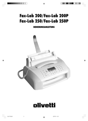 Olivetti Fax-Lab 200 Bedienungsanleitung