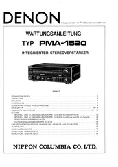 Denon PMA-1520 Wartungsanleitung