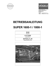 WIRTGEN VOGELE SUPER 1600-1 Betriebsanleitung