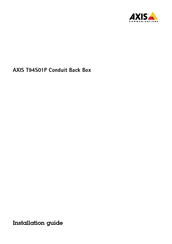 Axis Communications AXIS T94S01P Installationsanleitung