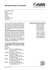Jung Pumpen PENTAIR COMPLI 510/4 BW Betriebsanleitung Und Ersatzteile