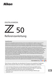 Nikon Z 50 Referenz-Anleitung