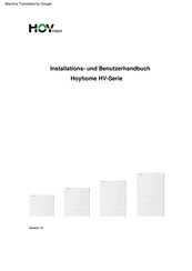 Hoypower Hoyhome HV-Serie Installations- Und Benutzerhandbuch