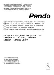 Pando E290/90 V1350 Bedienungsanleitung Mit Montageanweisungen
