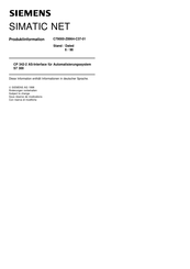 Siemens SIMATIC NET Produktinformation