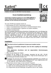 Satel CR-MF5 Kurze Installationsanleitung