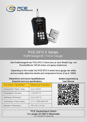 PCE Instruments PCE-DFG X Serie Kurzanleitung