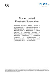 Elos Accurate Prosthetic Screwdriver Gebrauchsanleitung