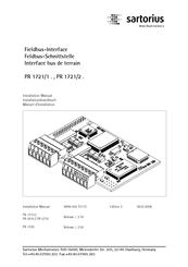 Sartorius PR 1721/2 Serie Installationshandbuch