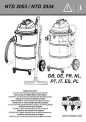 Numatic NTD 2003 Bersetzung Der Original Bedienungsanleitung