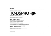 Sony TC-D5PRO Bedienungsanleitung