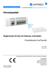 AFRISO CosiTherm F2A Bedienungsanleitung
