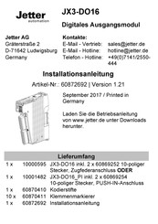 Jetter JX3-DO16 Installationsanleitung