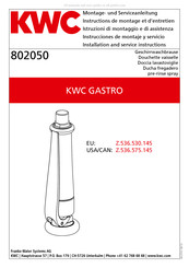 KWC GASTRO Z.536.530.145 Montage- Und Serviceanleitung