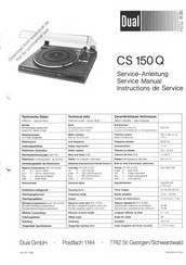 Dual CS 150Q Serviceanleitung