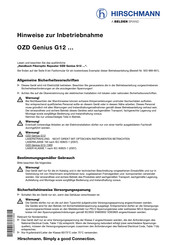 Belden Hirschmann OZD Genius G12 Hinweise Zur Inbetriebnahme
