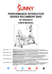 Sunny Health & Fitness PERFORMANCE INTERACTIVE SF-RB420031 Benutzerhandbuch