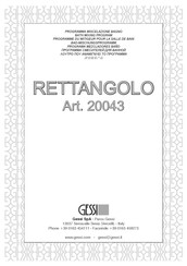 Gessi RETTANGOLO 20043 Bedienungsanleitung