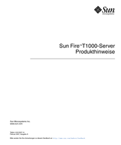 Sun Fire T1000 Produkthinweise