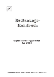 KLIMATHERM-MESSGERÄTE DTH-8 Bedienungsanleitung