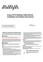 Avaya A175 Installations- Und Sicherheitshinweise