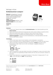 Betty Bossi compact Bedienungsanleitung
