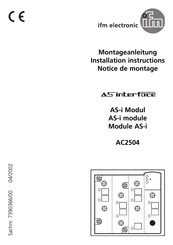 IFM Electronic ASinterface AC2504 Montageanleitung