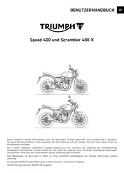 Triumph Speed 400 2023 Benutzerhandbuch