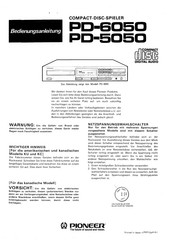 Pioneer PD-6050 Bedienungsanleitung