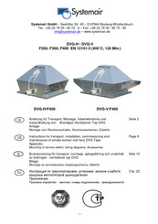 SystemAir DVG-H F200 Anleitung Für Transport, Montage, Inbetriebnahme Und Instandhaltung