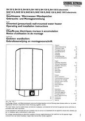 STIEBEL ELTRON SHZ 30 S Gebrauchs- Und Montageanweisung