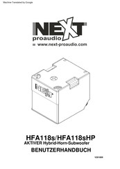 Next PROAUDIO HFA118sHP Benutzerhandbuch