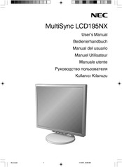 NEC MultiSync LCD195NX-BK Bedienerhandbuch