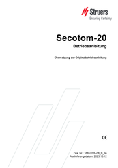 struers Secotom-20 Betriebsanleitung