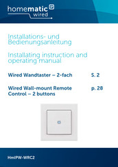 HomeMatic IP HmIPW-WRC2 Installations- Und Bedienungsanleitung