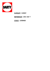 Candy CIN 100 T Bedienungsanleitung