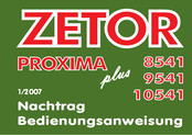 Zetor proxima plus 9541 Bedienungsanweisung